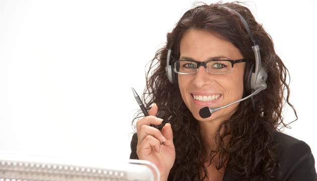 Image of an answering service agent branding business phones