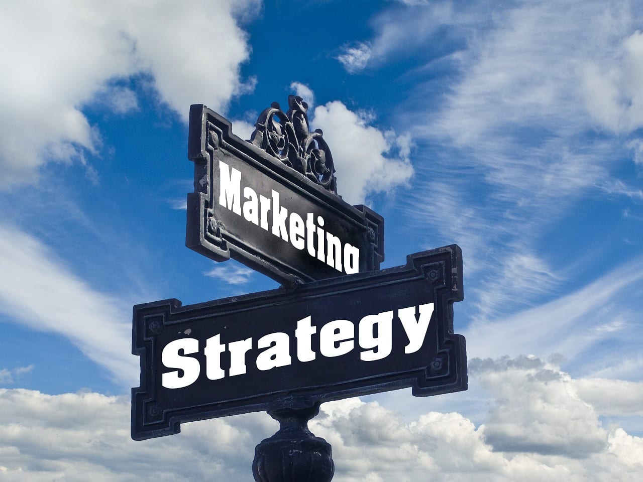 Image of two signs that say Marketing and Strategy