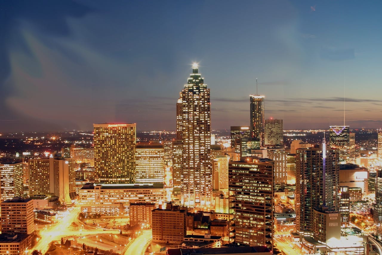 Image of the Atlanta, Georgia skyline at night Image of the Atlanta, Georgia skyline at night