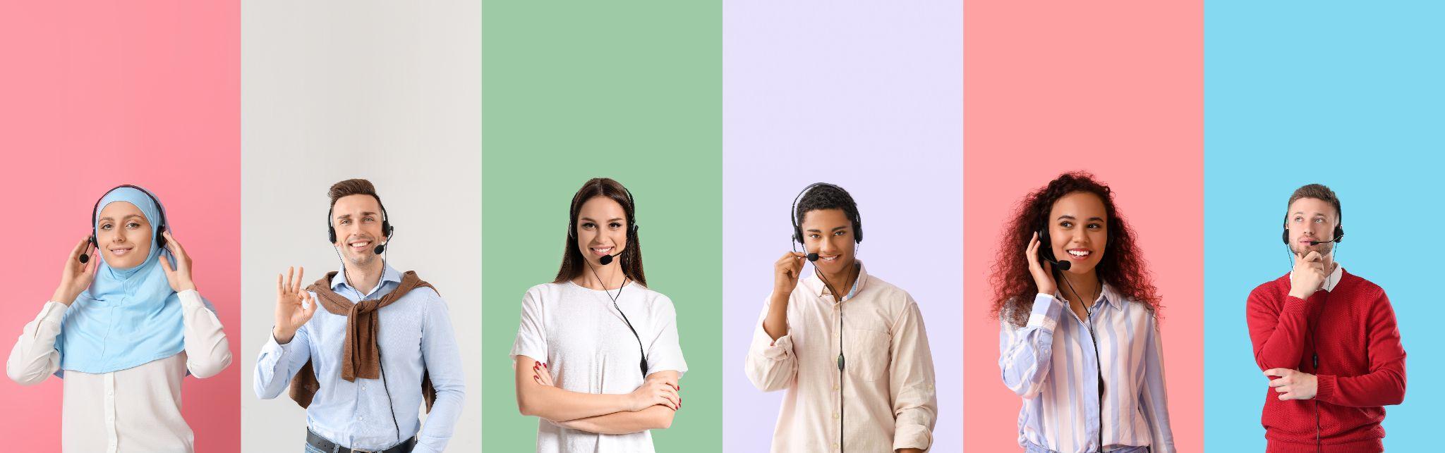 Six answering service agents.