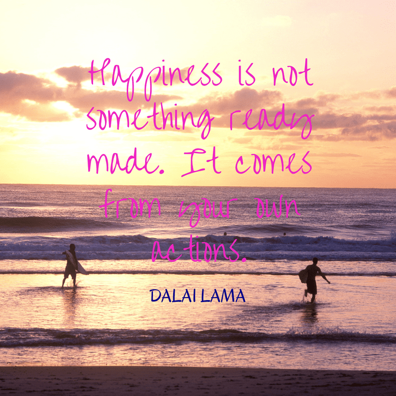 Image of a beach with a quote by the Dalai Lama