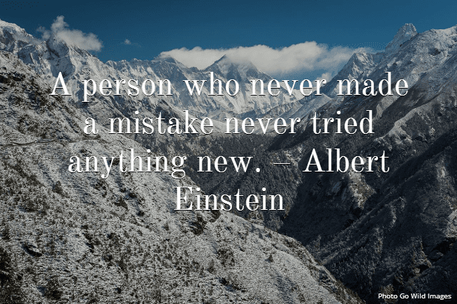 Image of mountains with a quote by Einstein