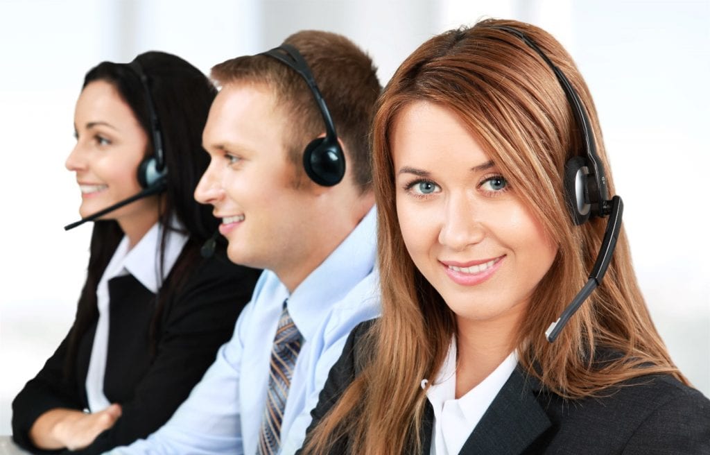 group of people with headsets