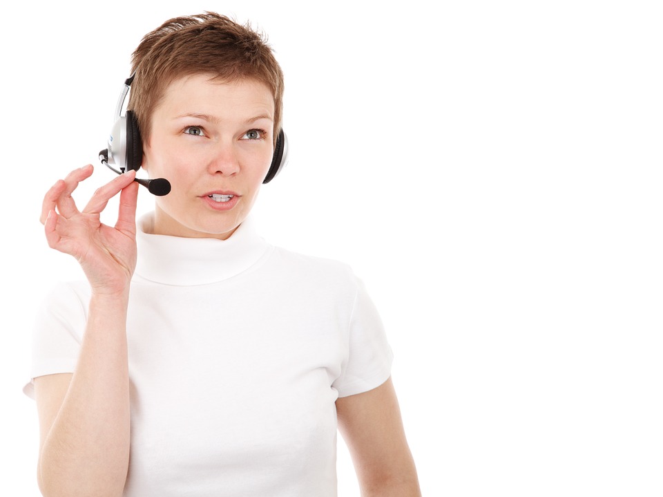 call center operator with phone headset