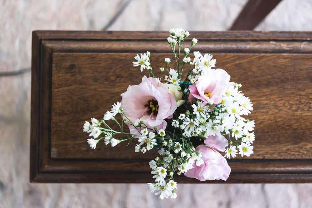 image of flowers at a funeral home