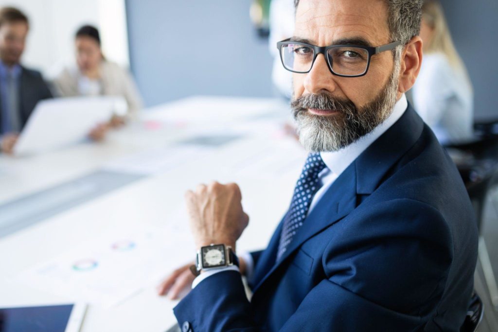 Financial advisor businessman working in office.