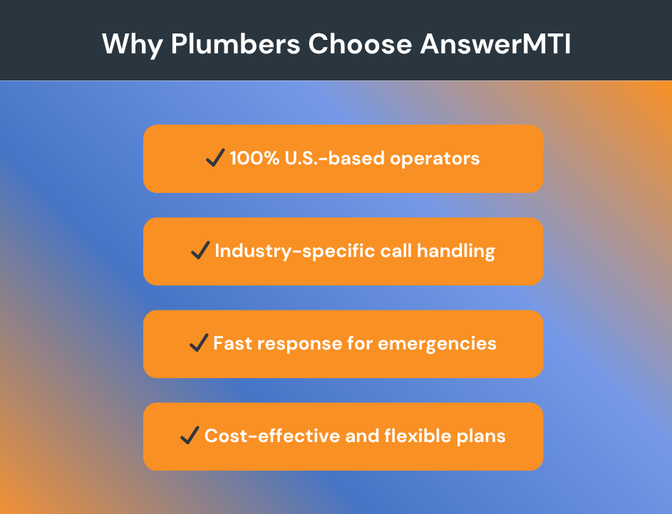Why Plumbers Choose AnswerMTI chart.